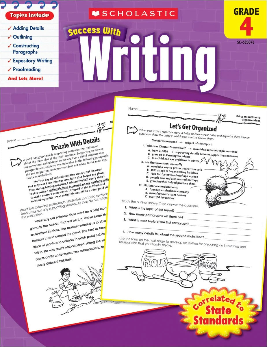 Scholastic Success With Writing: Grade 4 Workbook - MakoStars Online Store