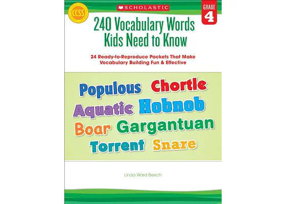 240 Vocabulary Words Kids Need to Know: Grade 4 - MakoStars Store | English Books and Study Materials
