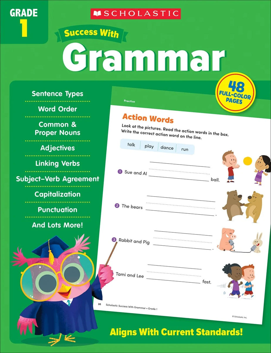 Scholastic Success With Grammar, Grade 1 Workbook - MakoStars Online Store