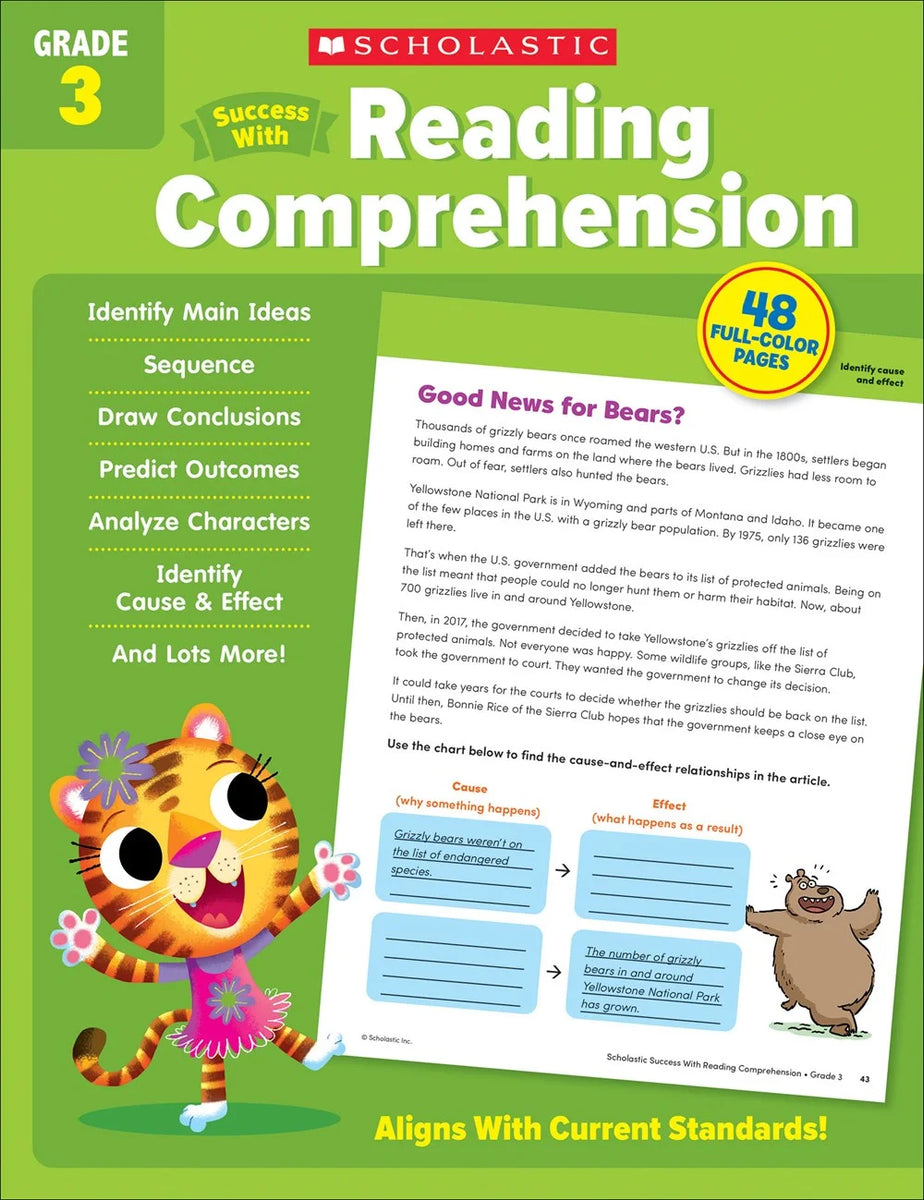 Scholastic Success with Reading Comprehension Grade 3 Workbook - MakoStars Store | English Books and Study Materials