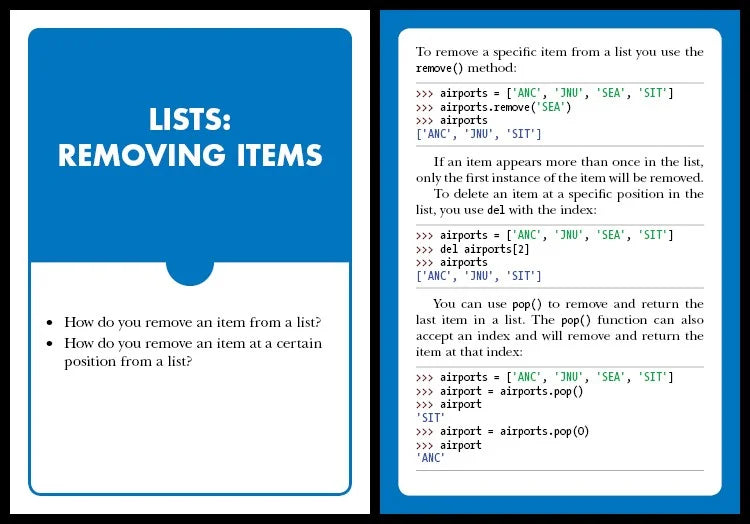 Python Flash Cards : Syntax, Concepts, And Examples - MakoStars Store ...