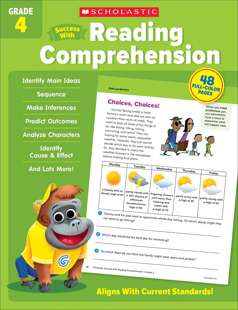 Scholastic Success with Reading Comprehension Grade 4 Workbook - MakoStars Store | English Books and Study Materials