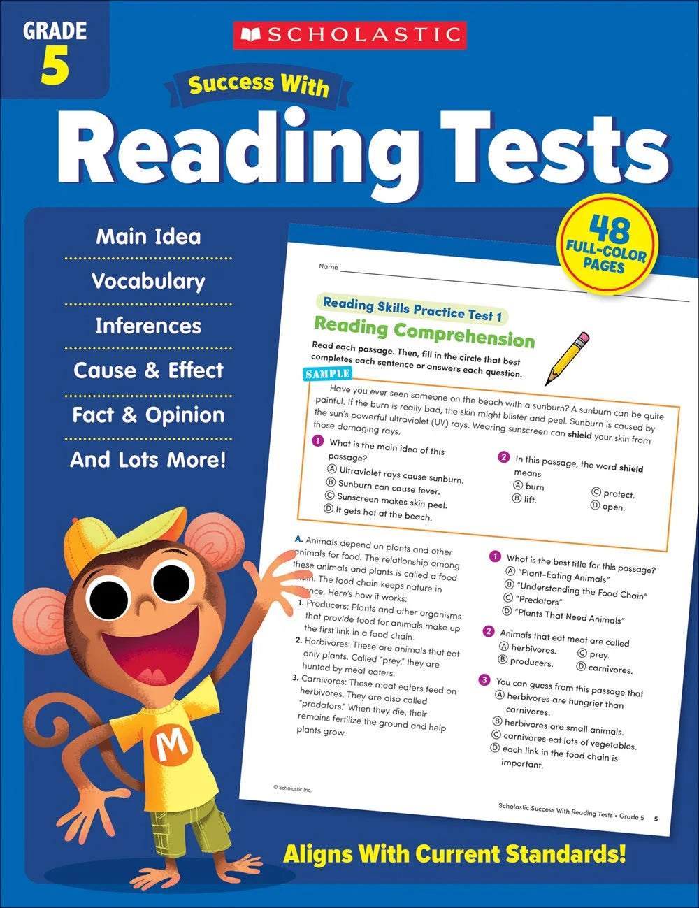 Scholastic Success with Reading Tests Grade 5 Workbook - MakoStars Store | English Books and Study Materials