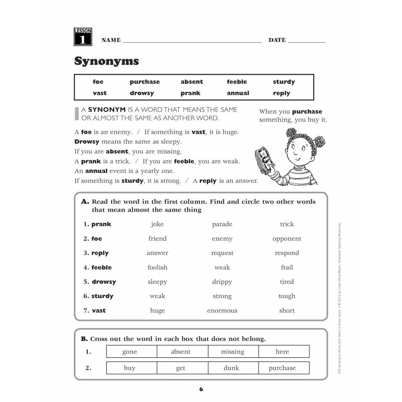 240 Vocabulary Words Kids Need to Know: Grade 3 - MakoStars Online Store