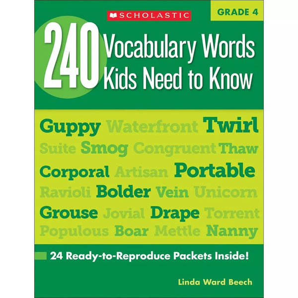 240 Vocabulary Words Kids Need to Know: Grade 4 - MakoStars Online Store