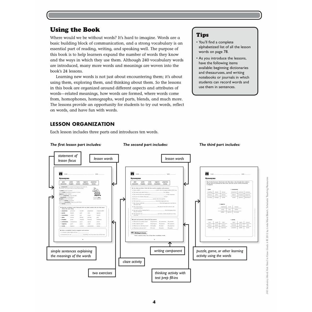 Scholastic 240 Vocabulary Words Kids Need To Know, Grade 6