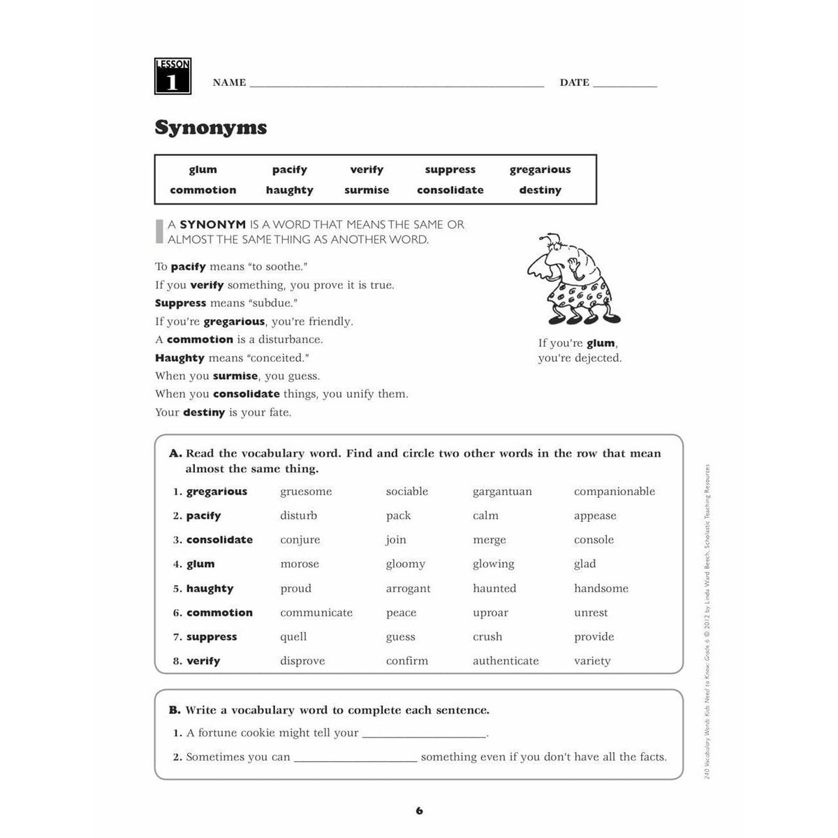 240 Vocabulary Words Kids Need to Know: Grade 6 - MakoStars Online Store