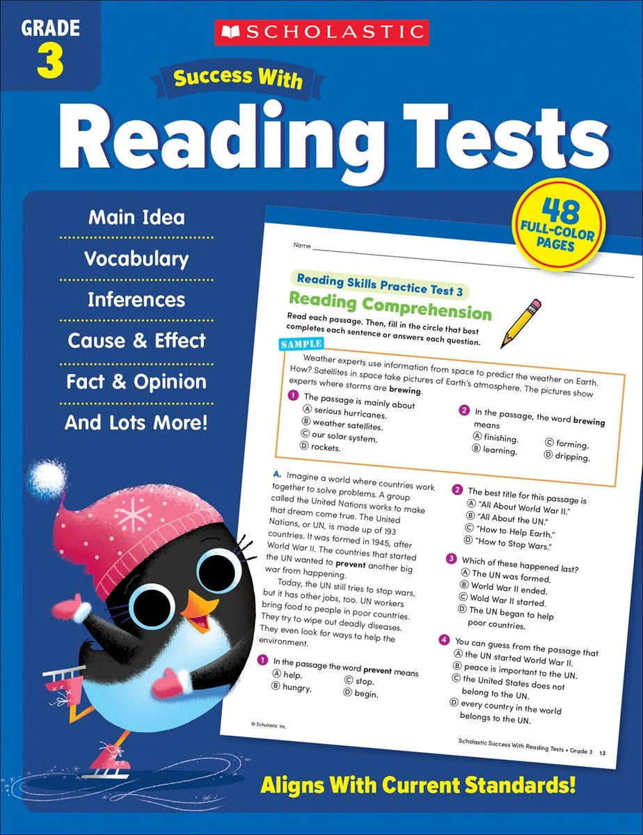 Scholastic Success with Reading Tests Grade 3 Workbook Paperback – February 1, 2022 - MakoStars Online Store