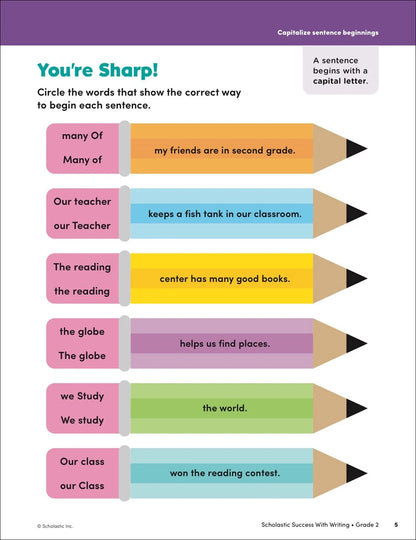 Scholastic Success with Writing Grade 2 Workbook 978-1338798722. Page 5