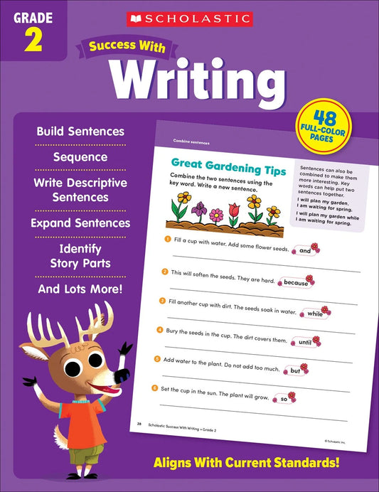 Scholastic Success with Writing Grade 2 Workbook 978-1338798722 Cover Page